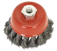 65mm Twisted Knot Wire Cup Brush Wheel - Steel Filaments - M14 x 2mm Thread