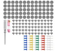 65PCS Car Roof Repair Kit Grey Fabric Rivets 2cm Rust Resistant for | Includes matching fabric buttons metal plated screws and blending pens for quick installation fits cars trucks vans