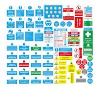 65pcs Complete Kitchen Accessories Safety Signs Sticker, Jofyulmap Kitchen Safety Signs & Sticker, Waterproof Stickers, Ensure Compliance in Commercial Kitchens