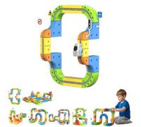 65Pcs Electric Train Set, Magic Rail Cube Train Set, Track Fusion Toy, 3D Embedded Layouts Gravity-Defying Flexible Race Cube Track Fusion Building Toy for Kids,Christmas Birthday Gifts for Kids