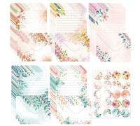 65pcs Flora Letter Paper Envelopes Set,30 Sheets A5 Letter Papers with 15 Envelope and 20 Sealing Stickers,Pretty Stationery Set for Love Letters Creative Party Birthday Invitation (Flora-A)