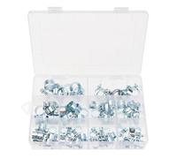 65Pcs Fuels Injections Line Styles Hose Clamps Assortment 7-18mm Galvanised Pipe Clamps for Automotive Agriculture Plant Galvanized Hose Clip