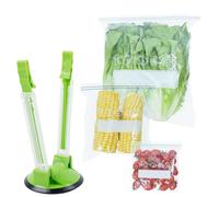 65PCS Meal Prep Bag with Baggy Rack Holder, 3 Sizes Freezer Bags Batch for Cooking & Freezer with Bag Holder Stand, Resealable Food Storage Bag - Reusable, Ziplock Leakproof for Vegetable Meat Snack