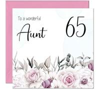 65th Aunt Birthday Card Floral Elegant Best Auntie's Birthday Card for 65 Year old Sixty Five, Sixty Fifth