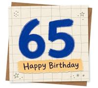 65th Birthday Card, 65th Birthday Card for Him or Her, Large Bold Number 65 Design, Age