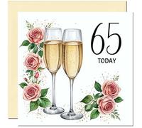 65th Birthday Card for women - Floral Fizz Classy Elegant Birthday Card for 65 Year old Woman Mum Aunt Ladies Nan Friend Sister Grandma Sixty Five, Sixty Fifth Nanny