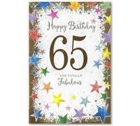 65th Birthday Card - Script Male Men Him Age 65 7.5" x 5.25" B