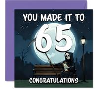 65th Birthday Cards for Women Men - You Made It To - Happy Birthday Card for 65 Year Old Woman Man Nanny Sister Cousin Grandma, 145mm Bday Greeting Cards