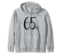 65th Birthday For Women Sixty-Five Number 65 Years Old Cute Zip Hoodie
