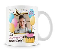 65th Birthday Gift - Personalised Photo Mug/Cup- Awesome Birthday - 65 Year Old
