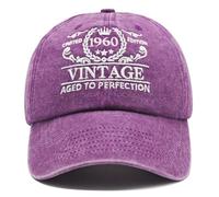 65th Birthday Gifts for Women, Happy 65th Birthday Decorations Men Woman, 65 Year Old Gift Ideas, Vintage 1960 Birthday Baseball Caps Adjustable, Washed Cotton Hats for Mom Wife Aunt Girlfriend
