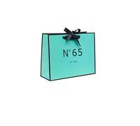 65th Birthday Keepsake Gift Vintage Bag Medium 13in for Women 1960 Mom Anniversary Novelty 65 Year Old Party Paper Bags Shopping Idea (Medium Size Black Blue)