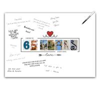 65th Birthday Party Decorations Supplies - Guest Book Alternative Poster. Signing Anniversary Board for Women or Men. Wall Art Decor Card for Him or Her Turning 65 Years Old. A3 Signature Banner