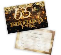 65th Birthday Party Invitations Men Women - Gold Confetti 36 Pack - Adults Birthday Invitations for Friends Family A6 Bday Party Invites Invitation Cards with Folding Envelopes