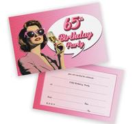 65th Birthday Party Invitations Men Women - Retro Champagne 36 Pack - Adults Birthday Invitations for Friends Family A6 Bday Party Invites Invitation Cards with Folding Envelopes