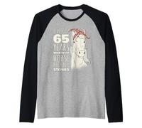 65th Birthday Sixty-Five - 65 Years Old Horse Rider Raglan Baseball Tee