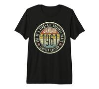 65th Birthday Vintage January 1961 Retro Limited Edition Premium T-Shirt