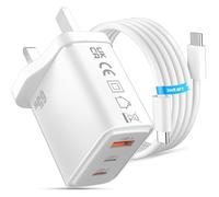 65W Fast Charger 3 Port Laptop Charger for Lenovo ThinkPad Yoga for iPhone | USB C Fast Charger Plug for MacBook Pro Air for Dell for Asus for Samsung Galaxy Chromebook for iPhone 18 Pro Max 17 16 15