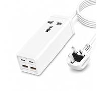65W GaN Travel Power Strip with USB C, 2M Travel Extension Lead with USB Slots, Small Extension Lead & Power Extension, Surge Protector Plug for Home Office, Travel Essentials