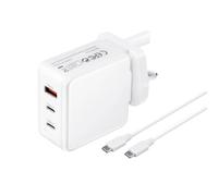 65W GaN USB C Charger, 3-Port Fast Type-C Charger Compatible with MacBook Pro/Air, iPhone 17/16/15 Series, Galaxy S25/S24, Pixel 10/9, iPad Pro, Steam Deck, Nintendo Switch