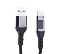 65W LED Display with 5A Type C Charging Cable Nylon Braided 480Mbps Data Sync Charger Cord for 15 14 13 S22 S23 S23 USB A to Type C Charging Cable