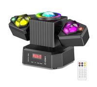 65W Moving Head DJ Lights with Remote Control,4-in-1 Moving Heads Stage Light with RGBW LED Beams & Star Effect,Disco Light with Auto/Remote/DMX512 Control for Party Show Home Club Bar,1PCS