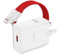 65W Supervooc Charger for Oneplus 13 13R 12 12R 11 10 Pro Open Nord 4 3,USB Fast Charger Plug UK for OnePlus Nord CE4 CE3 3T 2 Lite 10 10T 9T 9 8 8T Warp/Dash Charge With 1M USB A to C Charging Cable