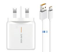 65W Supervooc Charger for Oppo, 6.6FT/2M 6A USB C Cable, Vooc Power Adapter USB Wall Charger Plug Fast Charging UK and Type C Lead for OPPO Find X3 Neo X3 Pro X2 Pro X2 Reno 7 6 5 4 A80