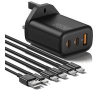65W USB C Charger for Samsung S26,3Port GaN Type C Wall Charger | PD 100W Fast Charger(in toal)，6FT+10FT+10FT USB-C Cable Included, for Samsung Galaxy S26 25 Ultra，iPhone 17 16Serie,MacBook