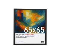 65x65 cm Wall Picture Frame, MDF Wood Poster Frame with Shatter-Resistant Acrylic Front & Peel-Off Protective Film - Lightweight Wall Art Frame for Posters, Photos, Prints (Black)