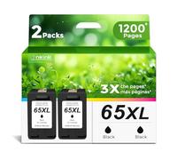 65XL Black Ink Cartridge，Replacement for HP Ink 65 HP65 XL，HP65XL 2-Pack BK Combo for Envy 5055 5000 5052 5010 5070 5014,Deskjet 3755 3700 2600 3772 3752 2652 2655 2622 2640 Printers.