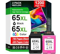 65XL Ink Cartridges Combo Pack Replacement for HP Ink 65 Black Color Compatible for DeskJet 3755 2655 3752 3720 3722 3723 3758 2652 2622 2624 5052 Envy 5055 5058 5052 Inkjet Printer, Print, Scan, Copy