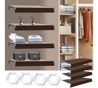 66.04x40.64x4cm Freshen Up Your Laundry,4PCS Wire Shelf Covers Dark Walnut Foamed PVC,Wood Color Bliss,Removable Decor,Suitable for Pantry,Closet,Kitchen