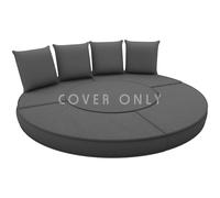 66" 5-Piece Outdoor Daybed Cushion Cover, Patio Replacement Round Daybed Sun Bed Cover with Zipper Water-Resistant Rattan Sectional Sofa Cushion Cover-Black
