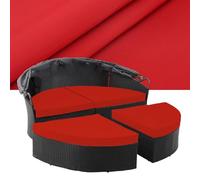 66" 5-Piece Outdoor Daybed Cushion Cover, Patio Replacement Round Daybed Sun Bed Cover with Zipper Water-Resistant Rattan Sectional Sofa Cushion Cover-Red