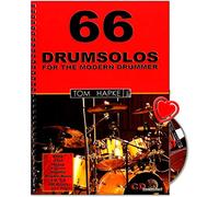 66 Drumsolos for the modern drummer - huge source of inspiration for every drummer - from beginner to professional - teaching material by Tom Hapke with CD and colourful heart-shaped music clip