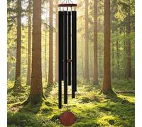66" Extra Large Wind Chimes for Outside Deep Tone, Unique Outdoor Relaxing Melody Wind Chime with 6 Thickened Aluminum, Big Huge Long Windchimes for Outside for Outdoors as A Gift for Mom(Black)
