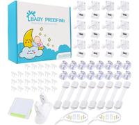 66 Packs Baby Proofing Kit Including 12 Hidden Cabinet Locks, 8 Adjustable Safety Latches, 26 Outlet Covers, 20 Baby Proof Corners, 2 Anti Tip Furniture Anchors Kit, 1Door Lock etc..