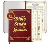 66-Page Guided Bible Study Guide & Devotional Journal - Christian Prayer Journal & Workbook with Scripture Summaries & Daily Reflections, PU Leather Cover, Beginner-Friendly Spiritual Growth Bible