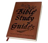 66 Pages Religious Bible Study Guide Notebook with Leather Cover & Coloured Inner for Men Women Bible Accessories