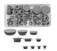 66 Pcs 10 Sizes Grey Silicone Hole Plugs, Plastic Hole Plugs Set, Hole Seal Cover Round Rubber Stopper for Kitchen Rubber Bulkheads Waterproof Sealing Plug Pipes(4.5-20mm)