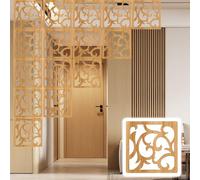 66 Pcs Carved Pattern Room Divider Panels - Portable PVC Wood Plastic for Ceilings and Room Separation, Ideal for Home Decor and Space Management