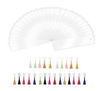 66 Pieces Acrylic Blank Bookmark Set, BetterJonny 30Pcs Clear Craft Bookmark with 36Pcs Tassels 12 * 3.2cm Rectangle Unfinished Book Marker Tags for Projects Decoration and Present Tags