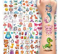 66 Sheets Temporary Tattoos for Kids - PALANDA 500+ Style Mermaid Unicorn Princess Butterfly Truck Space Cute Cartoon Tattoo Sticker,Waterproof Fake Tattoo Kit for Boys Girls Birthday Party Bag Filler