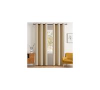 (66" width x 84" drop (Single Panel), Cream) Luxury Insulated Heavy Thermal Blackout Eyelet Curtains Ring Top Ready Made Pair Window Panel Free Tieback 2PC Curtain For Living Room Bedroom
