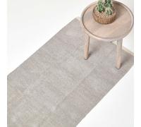 (66 x 200 cm, Light Grey) Chenille Plain Cotton Rug