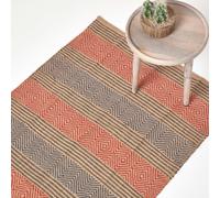 (66 x 200 cm) Multicolour Geometric Patterned Jute Rug