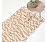 (66 x 200 cm) Sierra Neutral Diamond Pattern Hemp Chindi Rug
