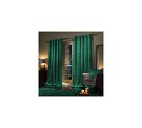 (66" x 72" (168cm x 183cm), Green Emerald) Luxury Velvet Curtains Ready Made Eyelet Ring Top