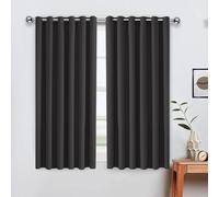 (66" x 72" (168cm x 183cm)) Grey Curtains Ring Top Thermal Insulated Drape UK